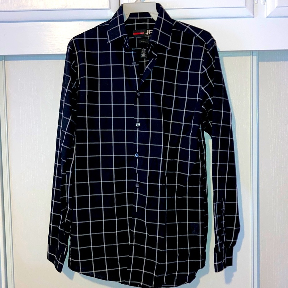 J. Ferrar Black/White Button Up